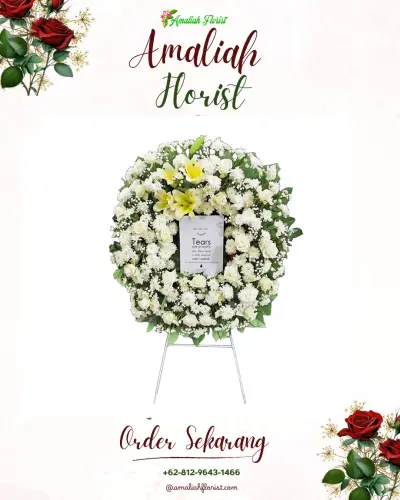 Krans Bunga Duka Cita di Karang Anyar