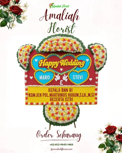 Karangan Papan Bunga Pernikahan di Karang Anyar